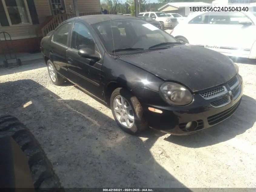 2004 Dodge Neon Sxt VIN: 1B3ES56C24D504340 Lot: 42155321