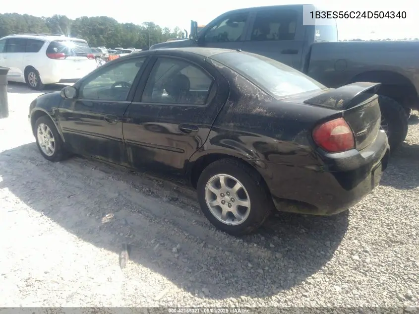 2004 Dodge Neon Sxt VIN: 1B3ES56C24D504340 Lot: 42155321