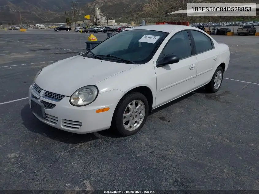 2004 Dodge Neon Sxt VIN: 1B3ES56C84D528853 Lot: 42368219