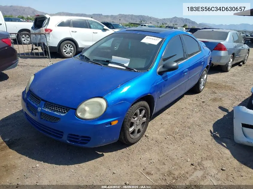 2004 Dodge Neon Sxt VIN: 1B3ES56C34D630657 Lot: 42436147