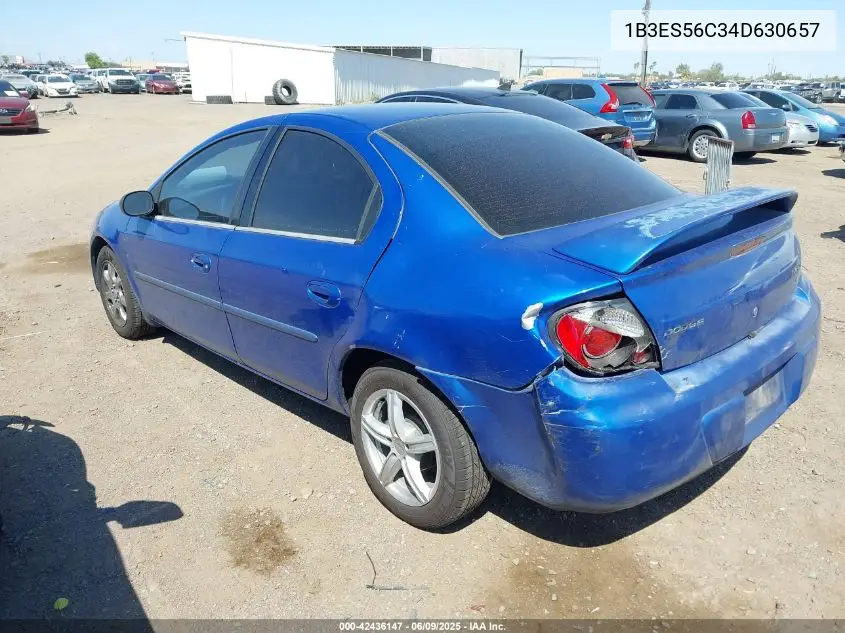 2004 Dodge Neon Sxt VIN: 1B3ES56C34D630657 Lot: 42436147