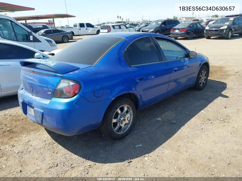 2004 Dodge Neon Sxt VIN: 1B3ES56C34D630657 Lot: 42436147