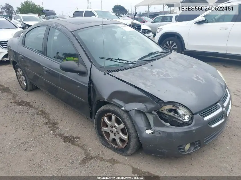 2004 Dodge Neon Sxt VIN: 1B3ES56C24D522451 Lot: 42449762