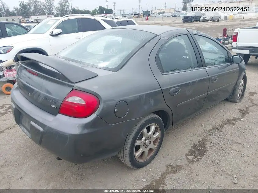 2004 Dodge Neon Sxt VIN: 1B3ES56C24D522451 Lot: 42449762