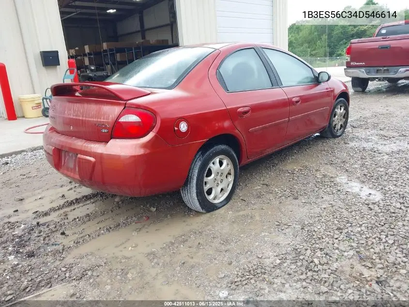 2004 Dodge Neon Sxt VIN: 1B3ES56C34D546614 Lot: 42511013