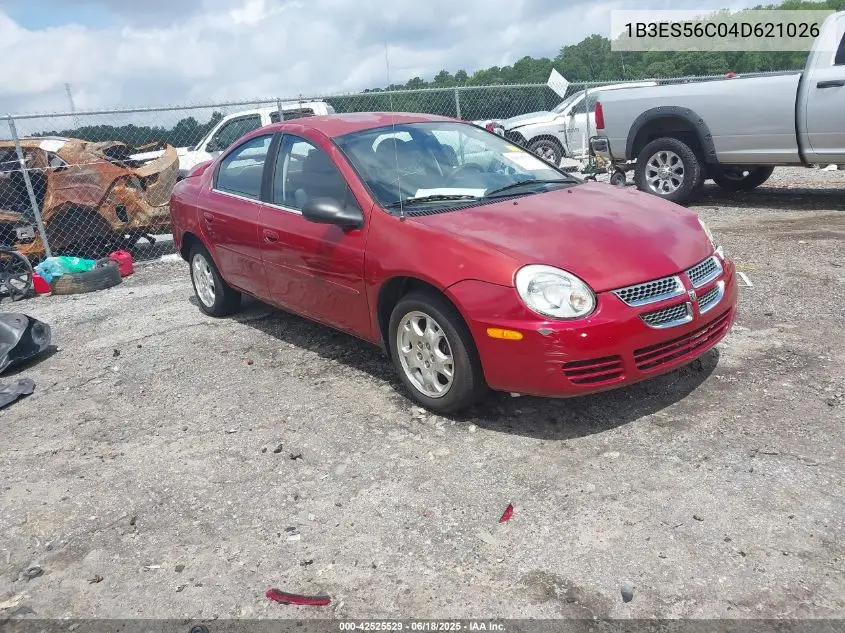 2004 Dodge Neon Sxt VIN: 1B3ES56C04D621026 Lot: 42525529
