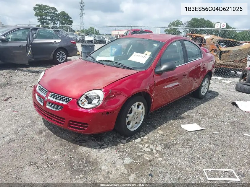2004 Dodge Neon Sxt VIN: 1B3ES56C04D621026 Lot: 42525529