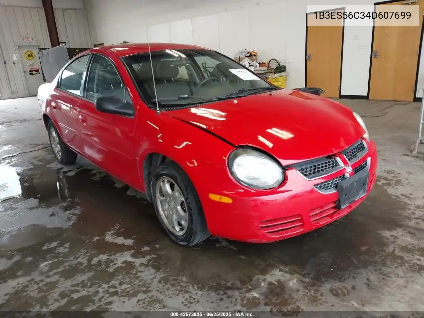 2004 Dodge Neon Sxt VIN: 1B3ES56C34D607699 Lot: 42573935