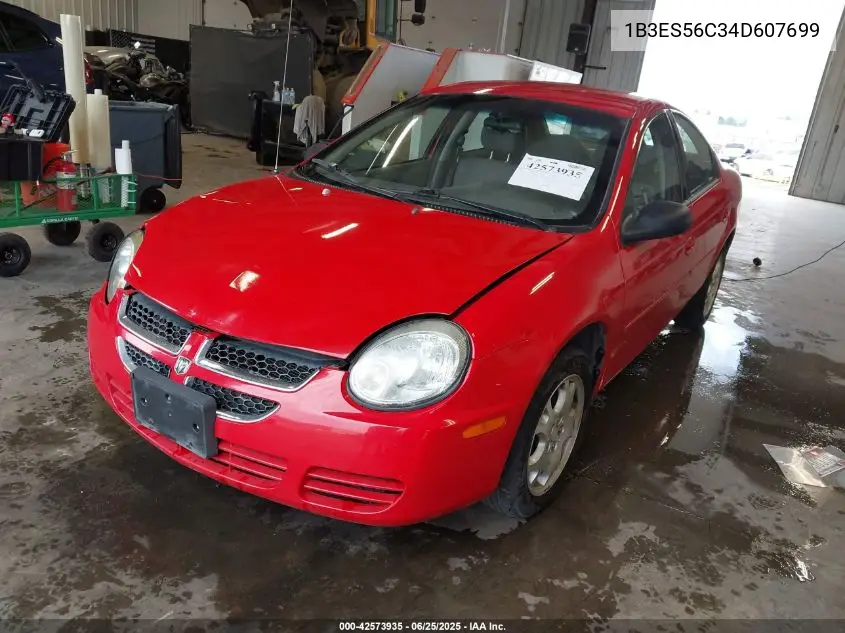 2004 Dodge Neon Sxt VIN: 1B3ES56C34D607699 Lot: 42573935