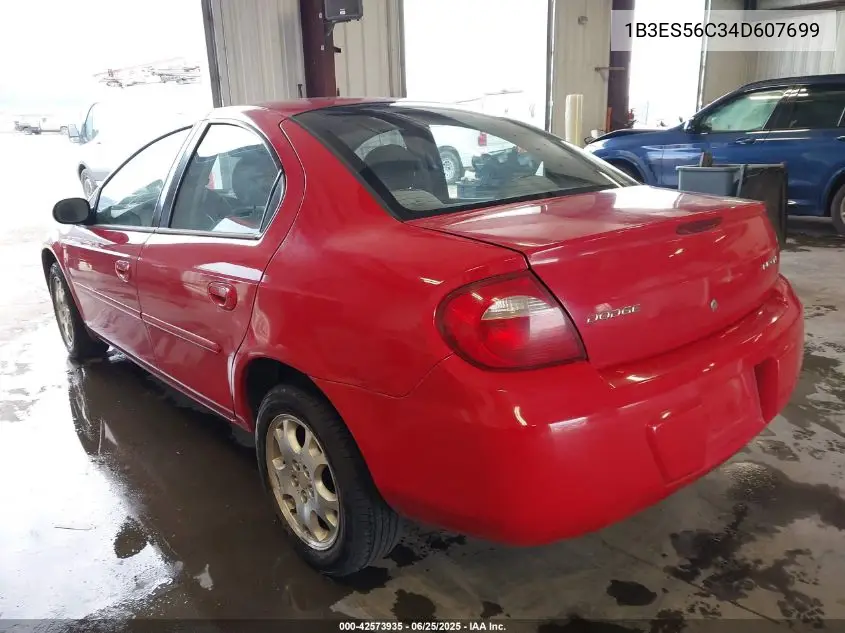 2004 Dodge Neon Sxt VIN: 1B3ES56C34D607699 Lot: 42573935