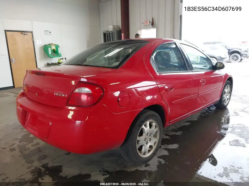 2004 Dodge Neon Sxt VIN: 1B3ES56C34D607699 Lot: 42573935