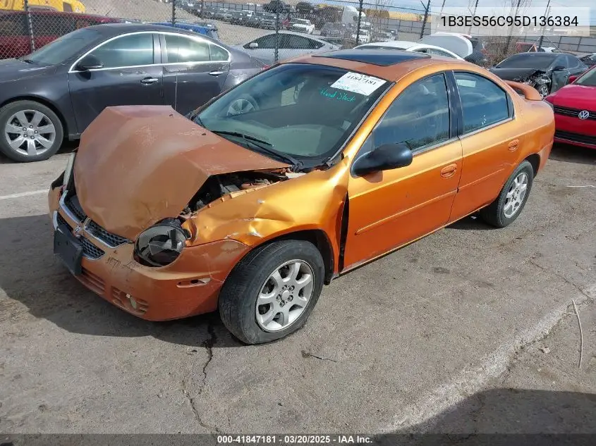 2005 Dodge Neon Sxt VIN: 1B3ES56C95D136384 Lot: 41847181