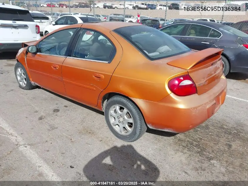 2005 Dodge Neon Sxt VIN: 1B3ES56C95D136384 Lot: 41847181