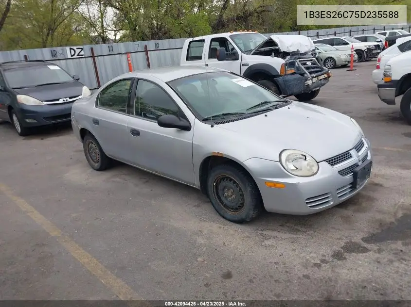 2005 Dodge Neon Se VIN: 1B3ES26C75D235588 Lot: 42094426