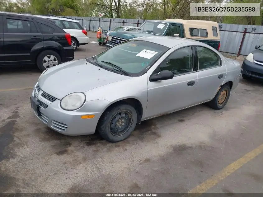 2005 Dodge Neon Se VIN: 1B3ES26C75D235588 Lot: 42094426