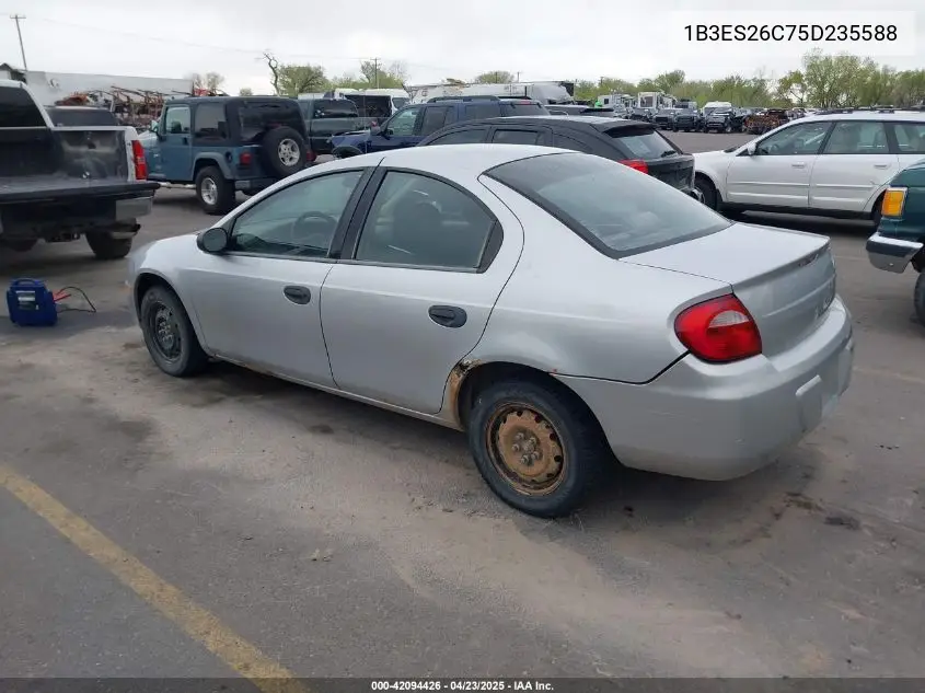 2005 Dodge Neon Se VIN: 1B3ES26C75D235588 Lot: 42094426