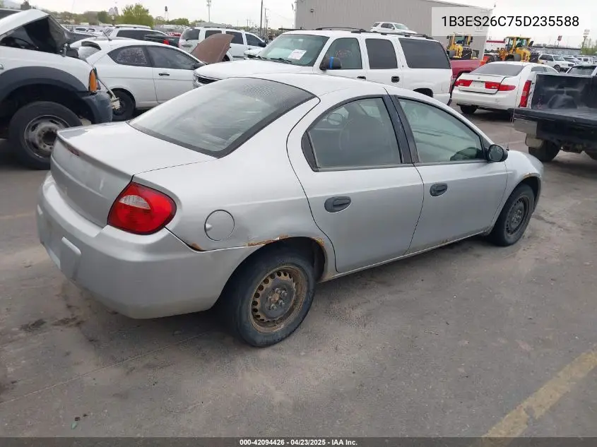 2005 Dodge Neon Se VIN: 1B3ES26C75D235588 Lot: 42094426