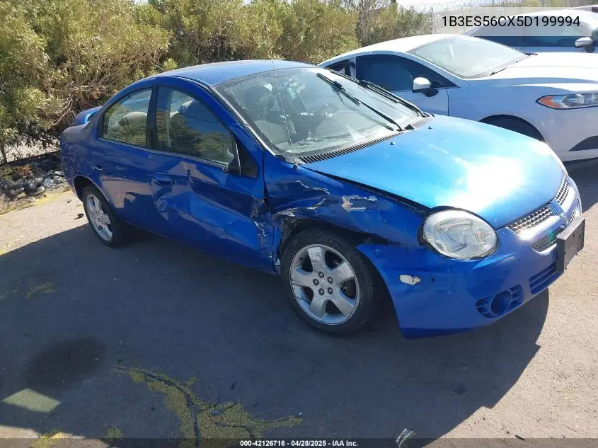 2005 Dodge Neon Sxt VIN: 1B3ES56CX5D199994 Lot: 42126716