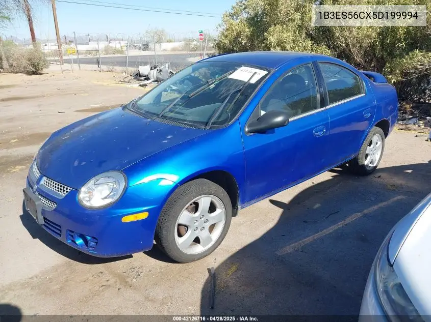 2005 Dodge Neon Sxt VIN: 1B3ES56CX5D199994 Lot: 42126716
