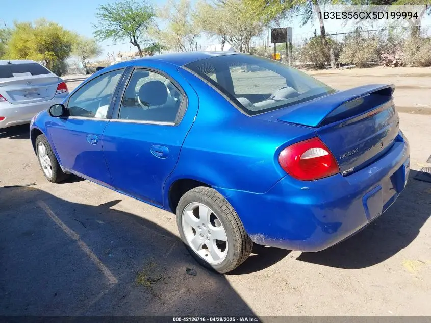2005 Dodge Neon Sxt VIN: 1B3ES56CX5D199994 Lot: 42126716