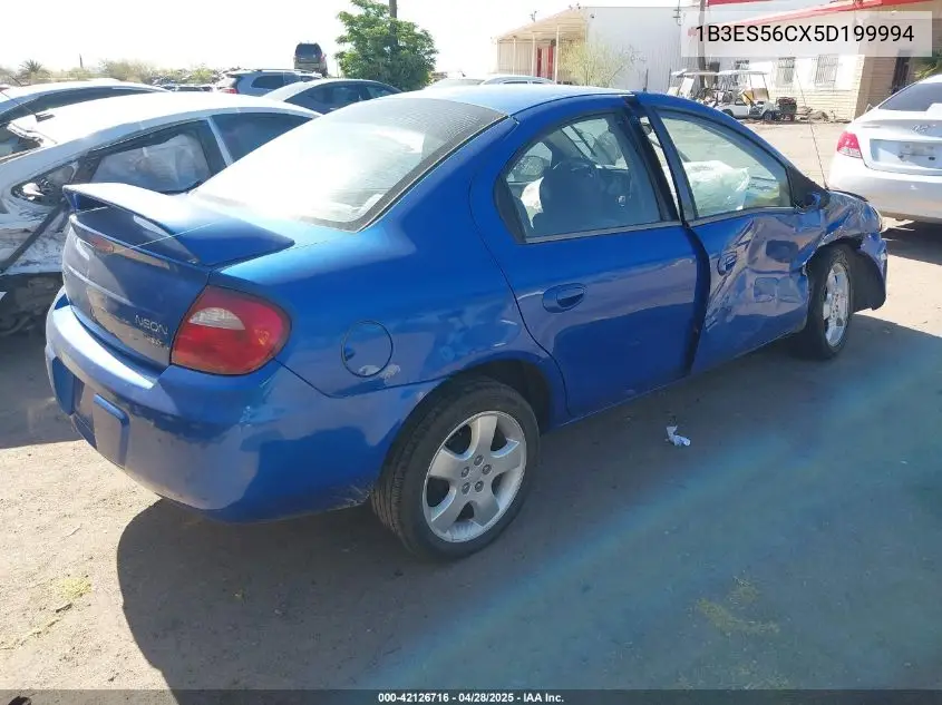2005 Dodge Neon Sxt VIN: 1B3ES56CX5D199994 Lot: 42126716
