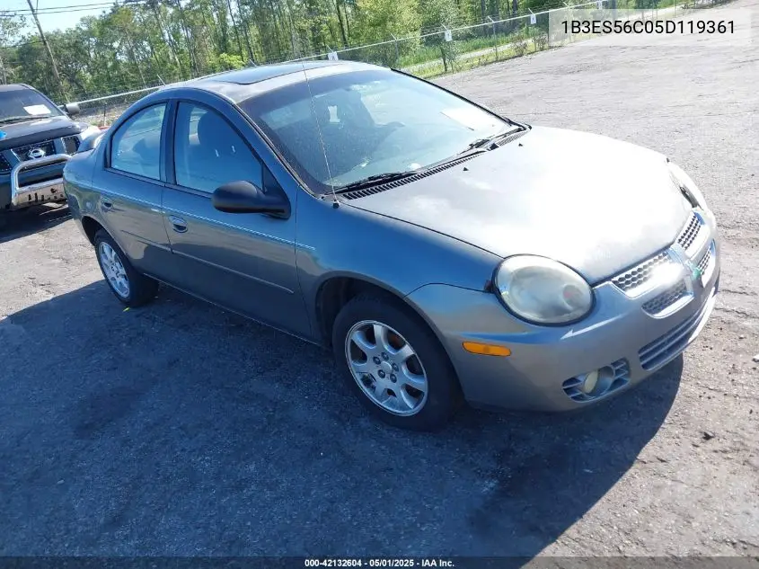2005 Dodge Neon Sxt VIN: 1B3ES56C05D119361 Lot: 42132604