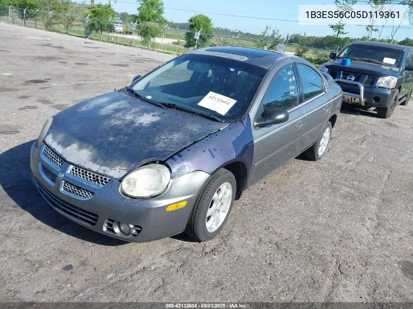 2005 Dodge Neon Sxt VIN: 1B3ES56C05D119361 Lot: 42132604