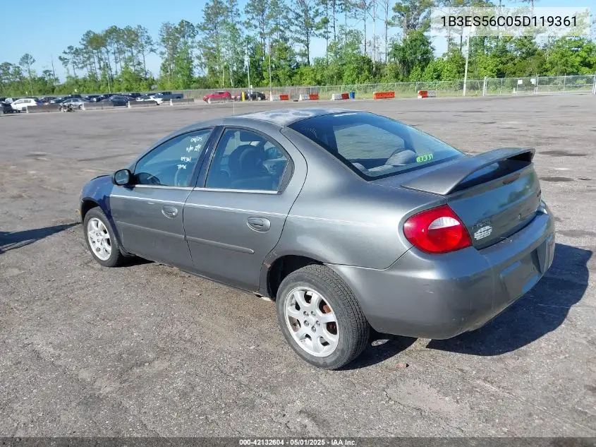 2005 Dodge Neon Sxt VIN: 1B3ES56C05D119361 Lot: 42132604