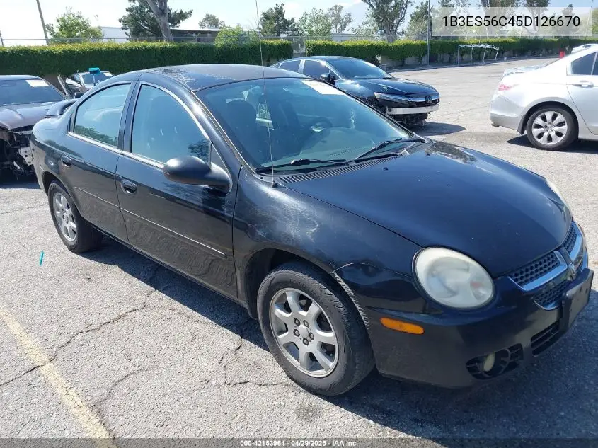 2005 Dodge Neon Sxt VIN: 1B3ES56C45D126670 Lot: 42153964