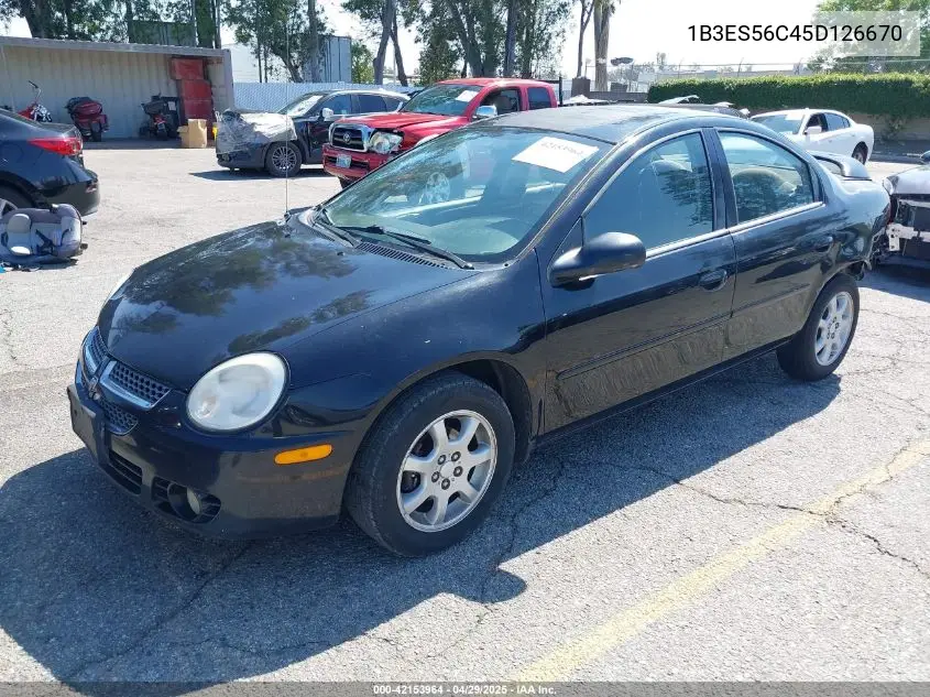 2005 Dodge Neon Sxt VIN: 1B3ES56C45D126670 Lot: 42153964