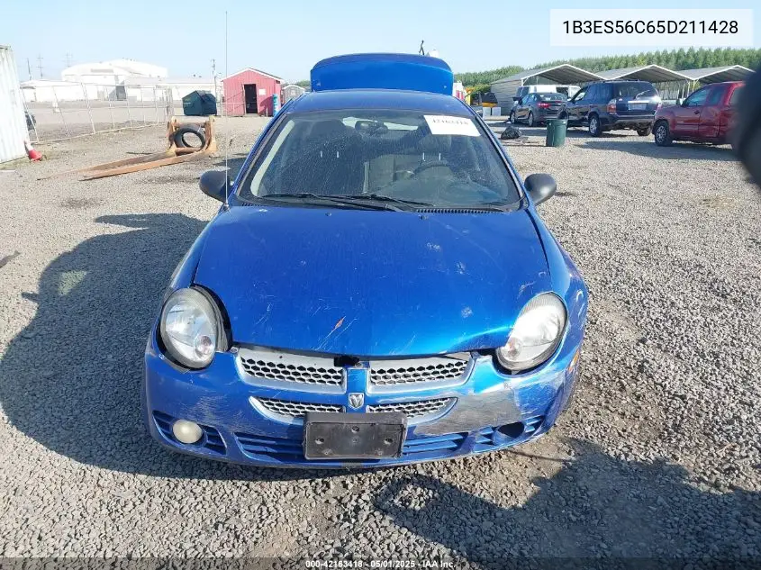 2005 Dodge Neon Sxt VIN: 1B3ES56C65D211428 Lot: 42163418