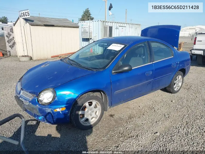 2005 Dodge Neon Sxt VIN: 1B3ES56C65D211428 Lot: 42163418