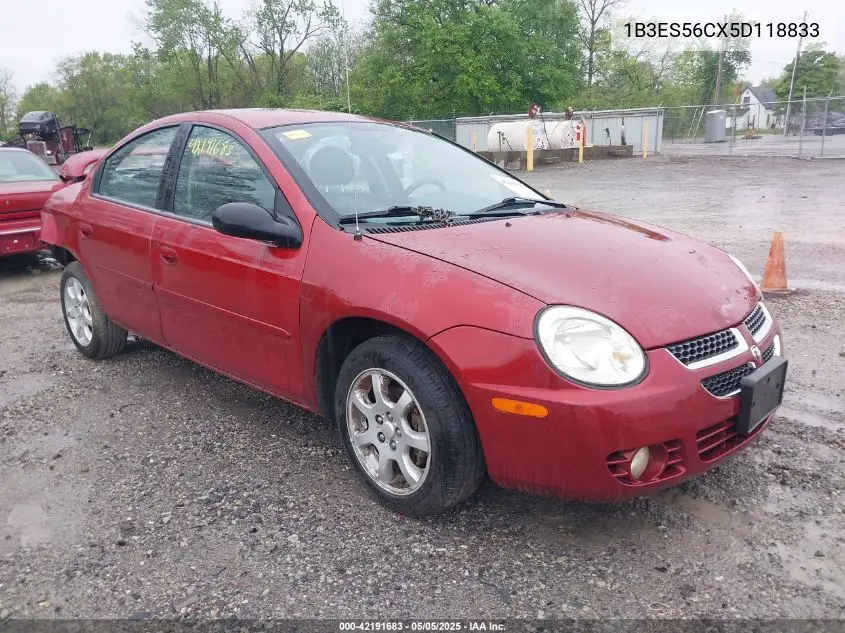 2005 Dodge Neon Sxt VIN: 1B3ES56CX5D118833 Lot: 42191683