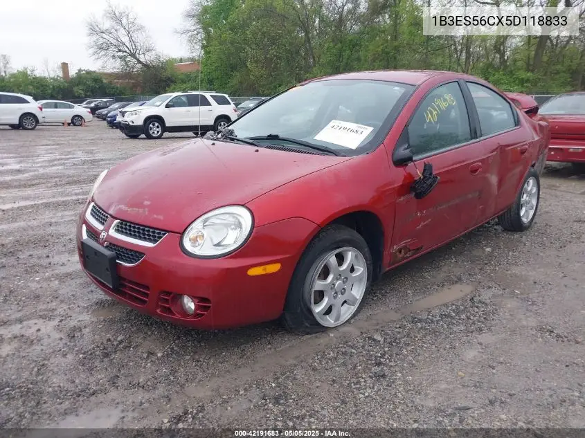 2005 Dodge Neon Sxt VIN: 1B3ES56CX5D118833 Lot: 42191683