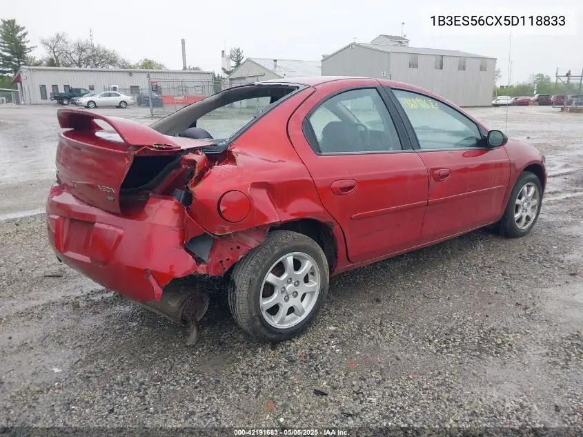 2005 Dodge Neon Sxt VIN: 1B3ES56CX5D118833 Lot: 42191683