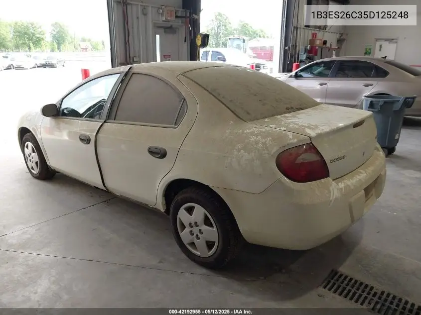 2005 Dodge Neon Se VIN: 1B3ES26C35D125248 Lot: 42192955