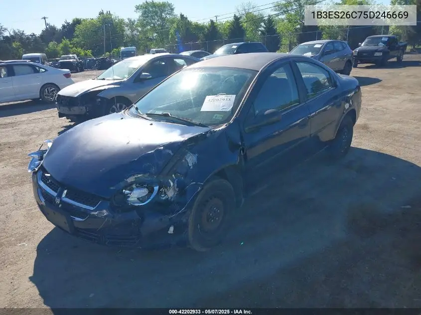 2005 Dodge Neon Se VIN: 1B3ES26C75D246669 Lot: 42202933
