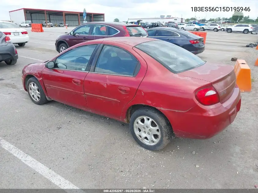 2005 Dodge Neon Sxt VIN: 1B3ES56C15D195946 Lot: 42352297