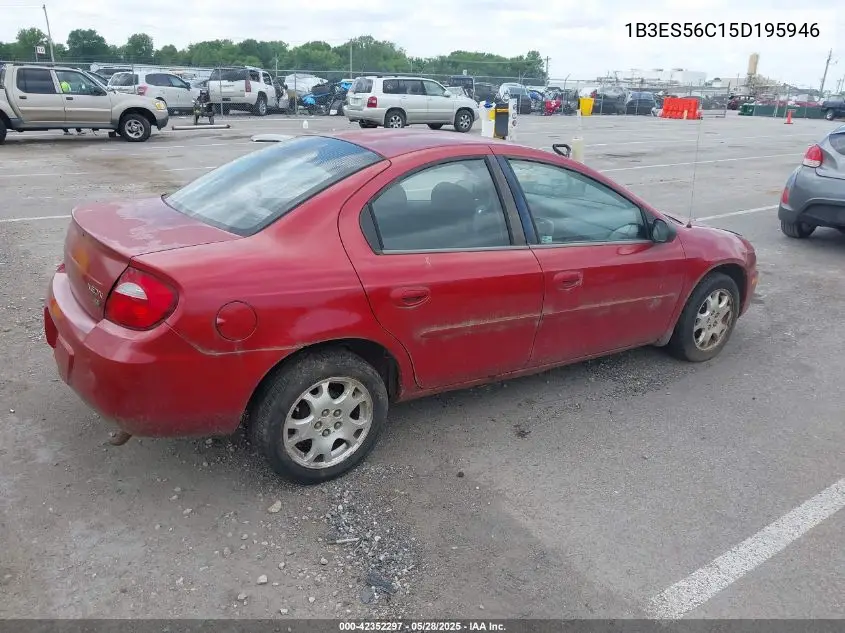 2005 Dodge Neon Sxt VIN: 1B3ES56C15D195946 Lot: 42352297