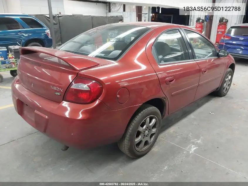 2005 Dodge Neon Sxt VIN: 1B3AS56C95D122788 Lot: 42583762