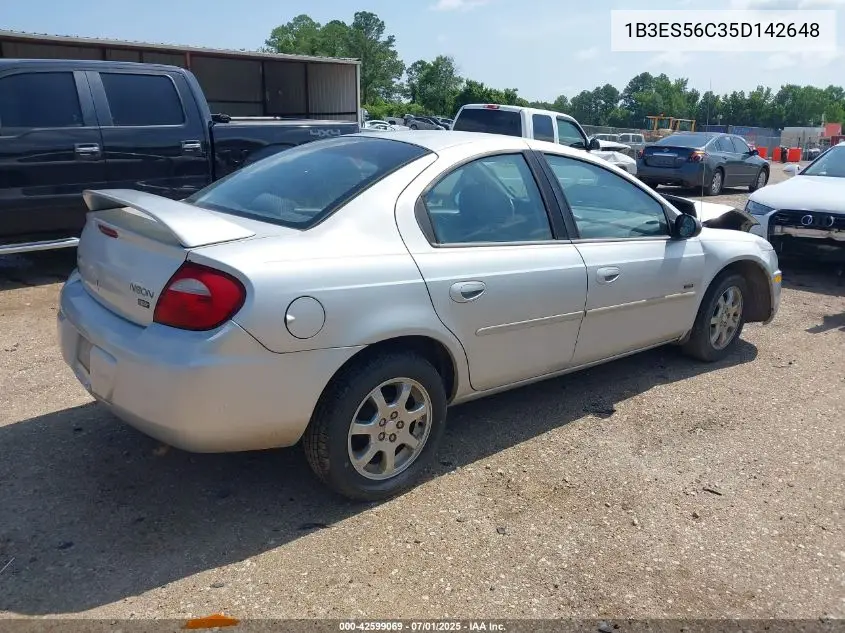 2005 Dodge Neon Sxt VIN: 1B3ES56C35D142648 Lot: 42599069