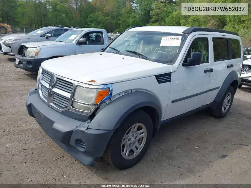 2007 Dodge Nitro Sxt VIN: 1D8GU28K87W652037 Lot: 42172950