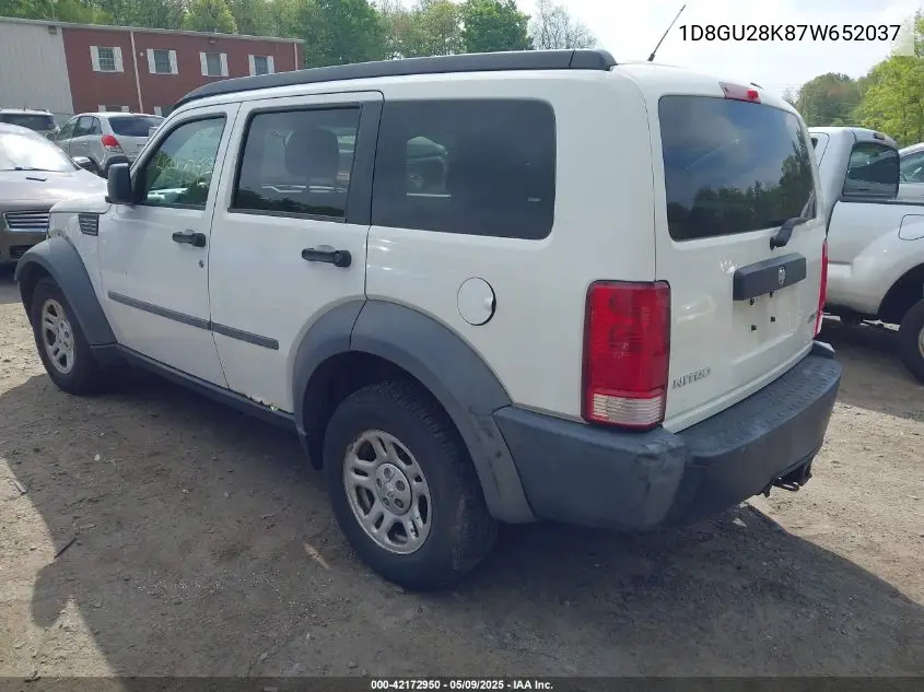2007 Dodge Nitro Sxt VIN: 1D8GU28K87W652037 Lot: 42172950