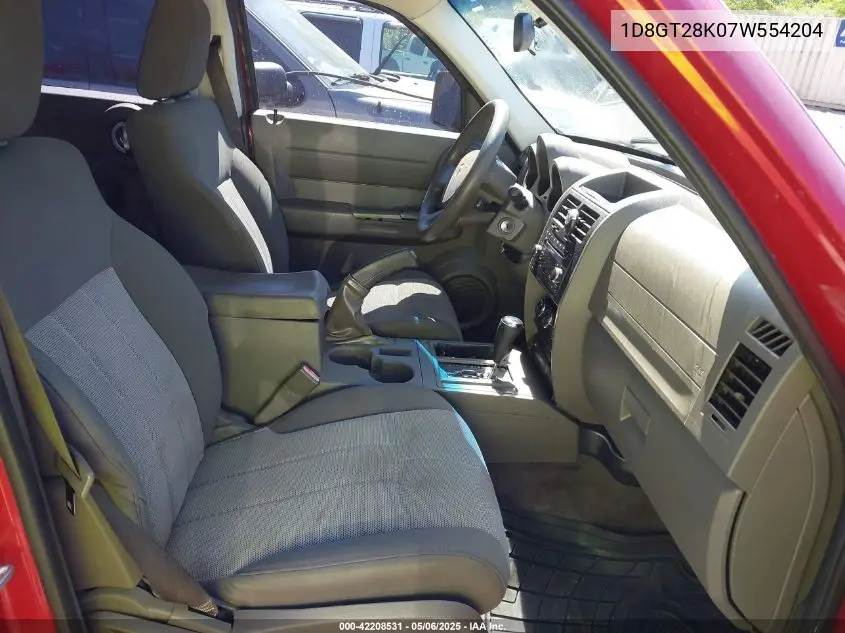 2007 Dodge Nitro Sxt VIN: 1D8GT28K07W554204 Lot: 42208531