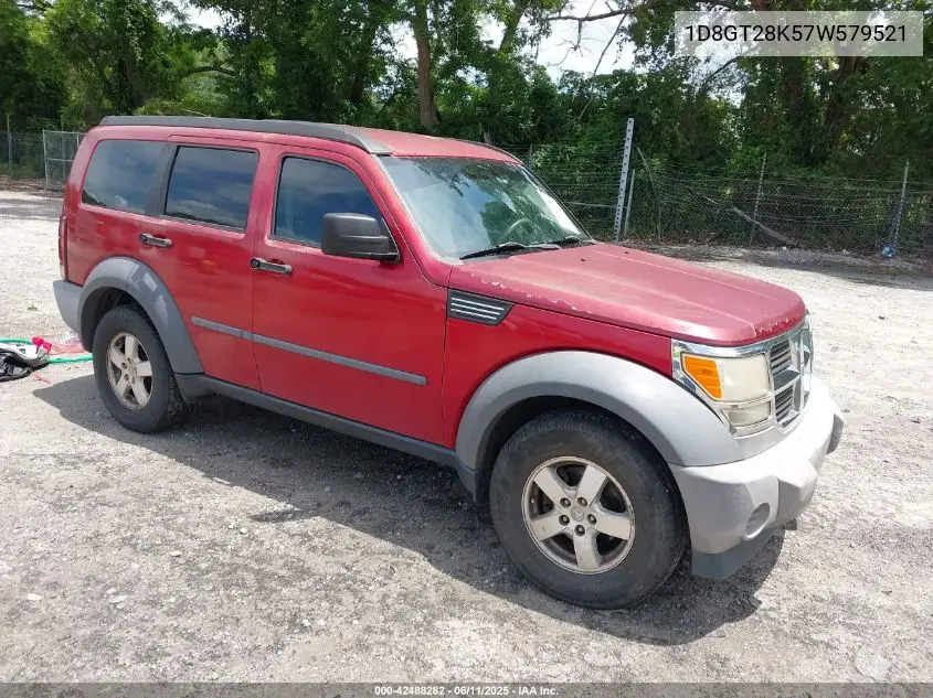 2007 Dodge Nitro Sxt VIN: 1D8GT28K57W579521 Lot: 42488282