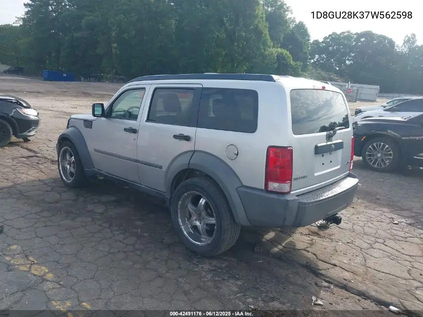 2007 Dodge Nitro Sxt VIN: 1D8GU28K37W562598 Lot: 42491176