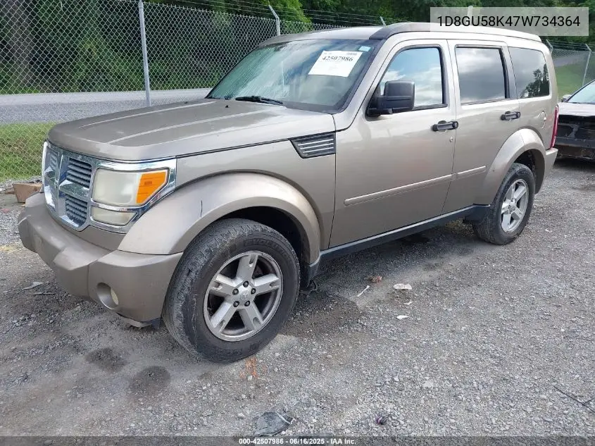 2007 Dodge Nitro Slt/Rt VIN: 1D8GU58K47W734364 Lot: 42507986