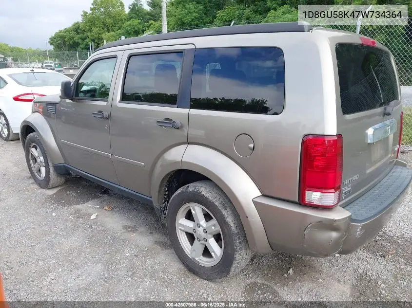2007 Dodge Nitro Slt/Rt VIN: 1D8GU58K47W734364 Lot: 42507986