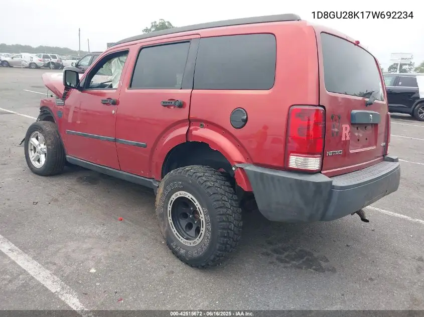 2007 Dodge Nitro Sxt VIN: 1D8GU28K17W692234 Lot: 42515672