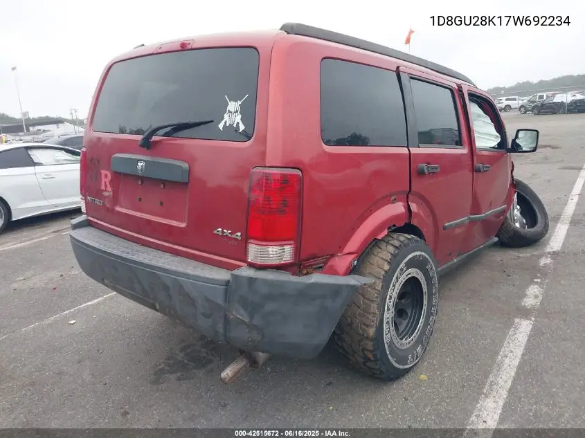2007 Dodge Nitro Sxt VIN: 1D8GU28K17W692234 Lot: 42515672